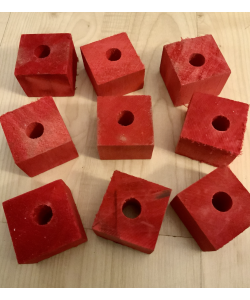 Parrot-Supplies Red Coloured Wood Blocks Parrot Toy Parts Pack Of 9